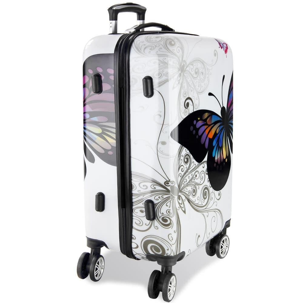 MONZANA® 4x Maletas de Viaje Butterfly Equipaje 42L 66L 98L y Neceser 4 Ruedas 360° Cierre Combinación