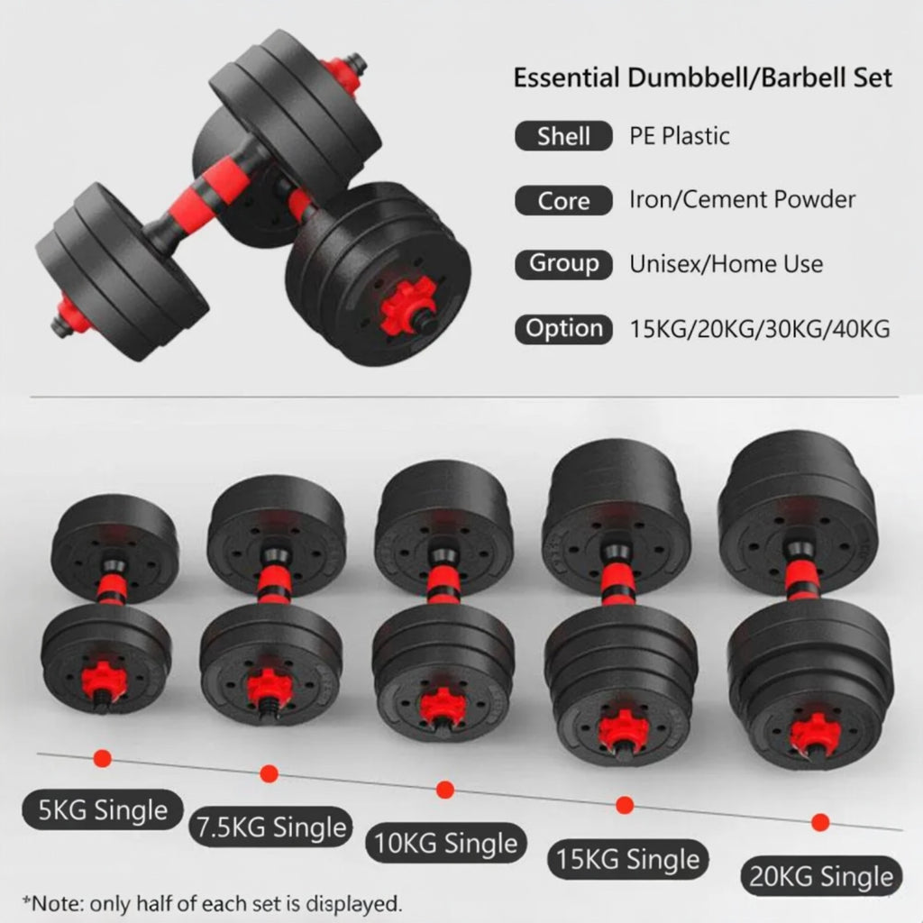Conjunto de mancuernas ajustables 2 en 1, con barras, multifuncionales 10KG-15KG-20KG-30KG. Conjunto de pesas con conexión de barra combinable libremente, 10/15KG/20KG/30KG... Ajustable, mancuernas cortas y largas, cierres en forma de estrella y tubo de c