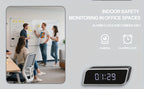 Cámara de reloj HD 1080P con gran angular de 110 grados y visión nocturna, grabación en bucle y funciones de alarma avanzadas. Cámara de reloj de escritorio WIFI6 con control por aplicación. Adecuada para monitoreo de seguridad interior en hogares, interi