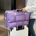 Juego de 2 bolsas de almacenamiento para equipaje, ligeras y plegables, expandibles, bolsa de viaje portátil para fin de semana y pernoctación, bolsa de fin de semana, bolsa de hospital, bolso tote para mujer para viajes de negocios, viajes, deportes, sen