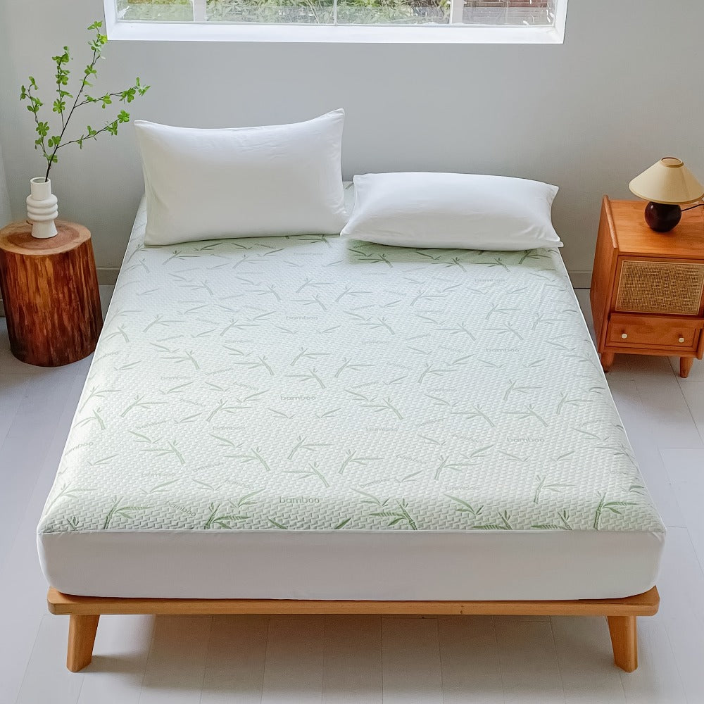 1 protector de colchón de aire 3D de bambú ultrasuave e impermeable - Sábana ajustable transpirable y refrescante, cubierta de colchón adecuada para colchones de hasta 30 cm, perfecta para dormitorios, habitaciones de invitados, residencias y apartamentos