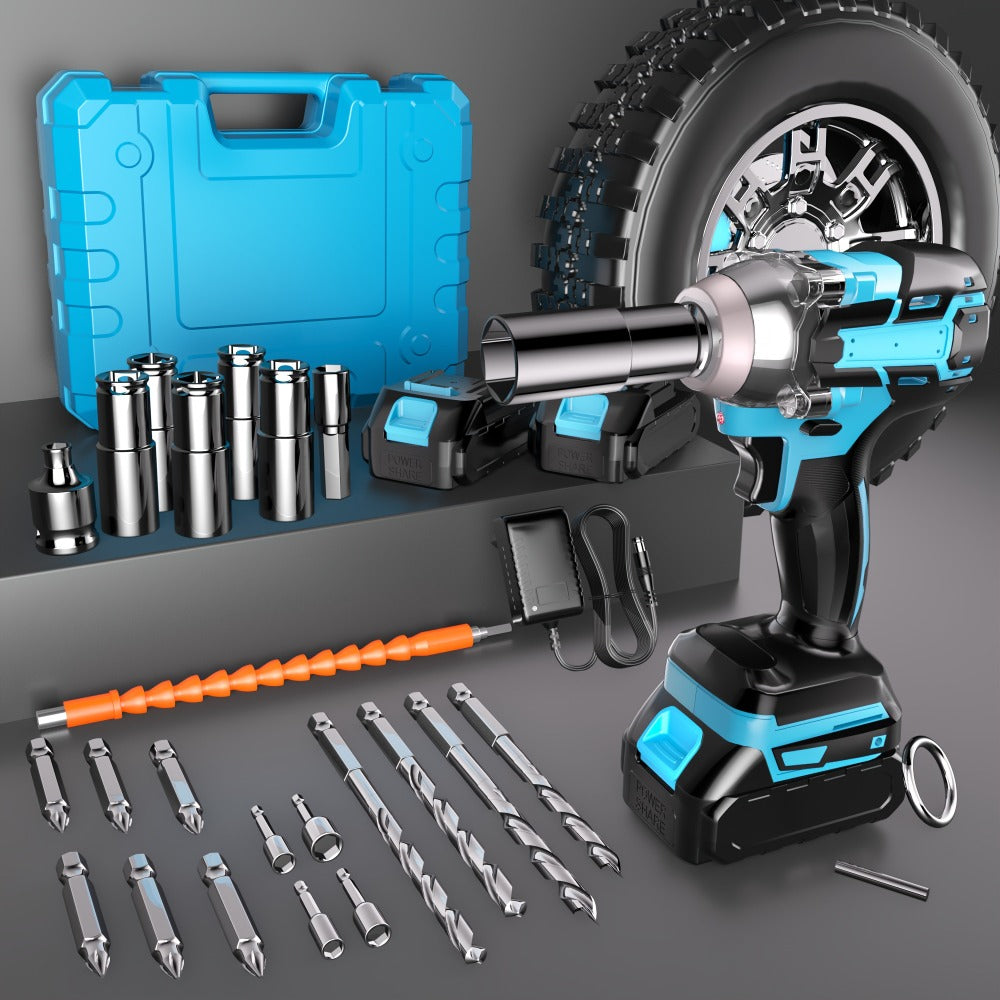 Kit de herramientas | Llave de impacto azul inalámbrica recién mejorada, completa con batería y cargador. Diseño ergonómico y ligero para una