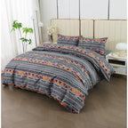 Juego de cama 4 piezas con funda elástica, (Funda de Edredón + Funda Protectora de Colchón + 1/2 Fundas de Almohada), Juego de Funda de Edredón 3-4 Piezas Estilo Nórdico de Color Sólido/Estampado, Ajustable para Camas de 90/105/135/150/180 cm, Regalo Navi