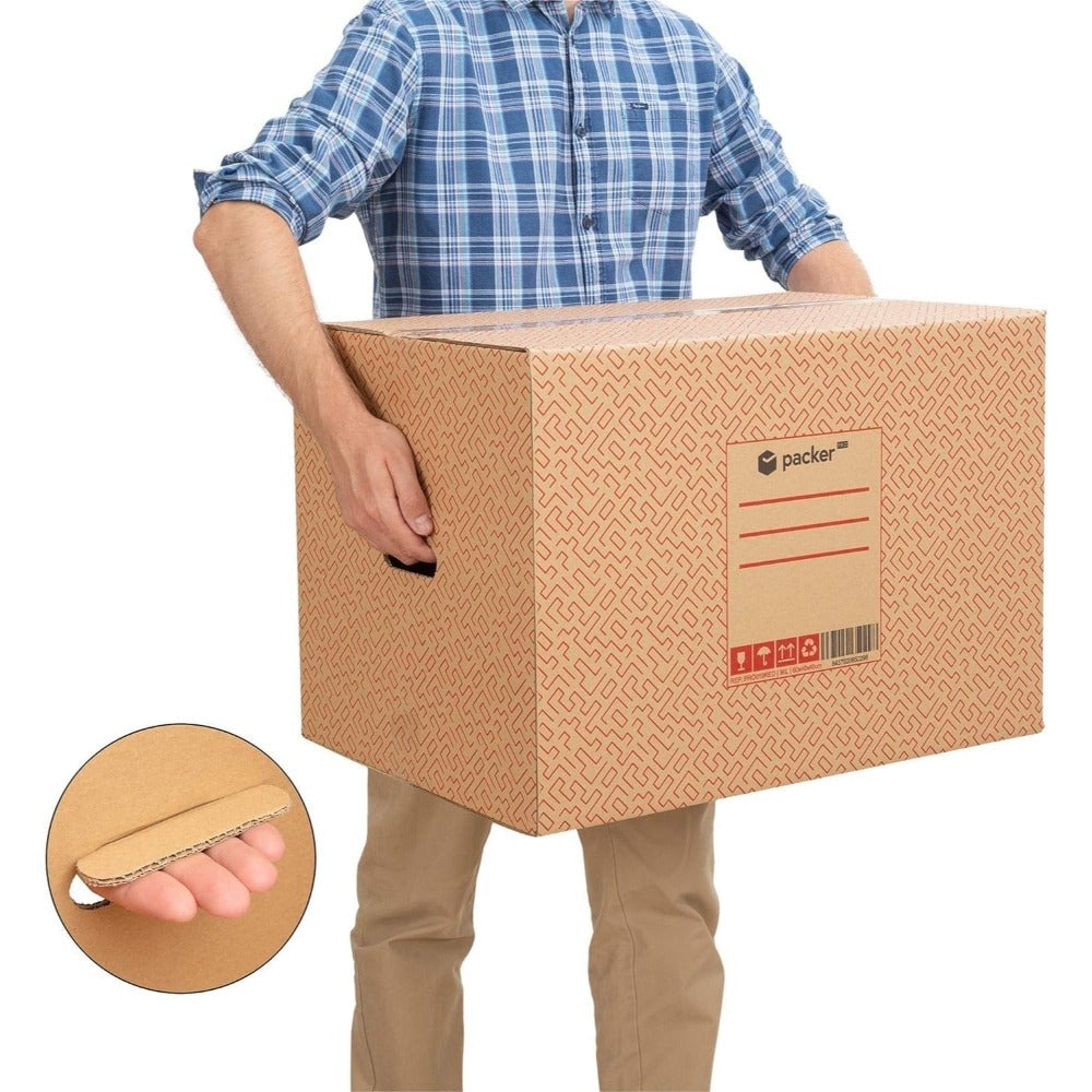 Pack 10 Cajas Carton para Mudanzas y Almacenaje Ultra Resistentes con Asas