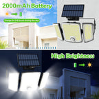 Luz solar LED con sensor de movimiento 4pcs | Para jardín, patio, garaje y seguridad exterior