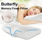 Juego de 1 almohada ortopédica para cuello de algodón lavable con funda blanca