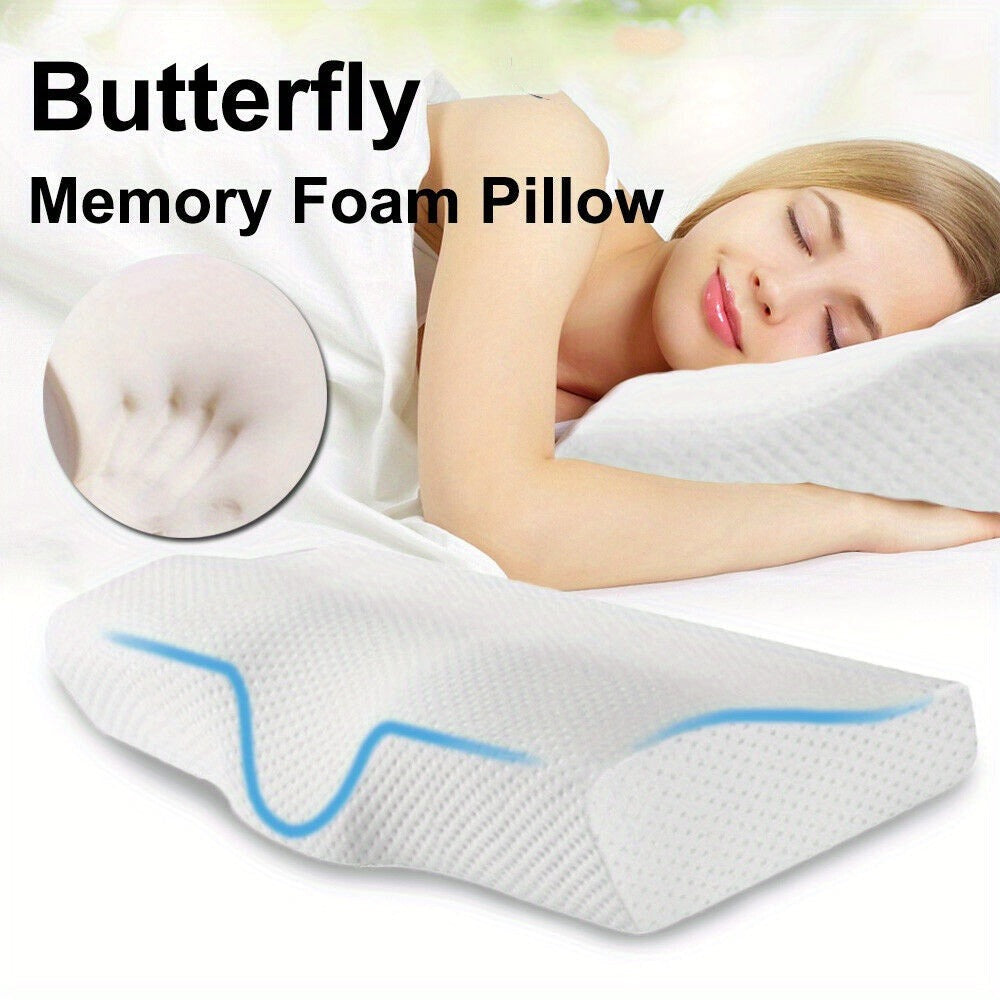 Juego de 1 almohada ortopédica para cuello de algodón lavable con funda blanca