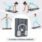 Tabla de Pilates Yoga Plegable | Set de Gimnasio Multifuncional para el Hogar con Temporizador, 2 Manijas de Resistencia, 2 Cuerdas de Tensión, Barra de Flexiones y Plataforma de Equilibrio | Entrenamiento de Core y Fuerza para Mujeres y Principiantes, En