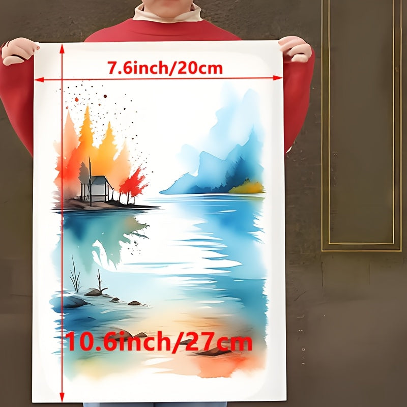 Papel de acuarela de 300 g, pulpa de textura medianamente rugosa, varios tamaños, teñido de halo uniforme, desarrollo de color completo, creación de pinturas de nivel de colección, especial para estudiantes de arte