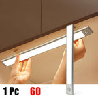 Luces LED para bajo mueble Setonr con carcasa de aleación de aluminio, luz con sensor de movimiento a pilas recargables para uso en interiores, luces magnéticas regulables para armario, iluminación inalámbrica para bajo mostrador para cocina, escaleras, d