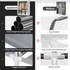 Armario Grande de Lona con Colgadores, Ideal para Almacenamiento en Dormitorio y Sala (, Gris, Marrón), Armarios Portátiles