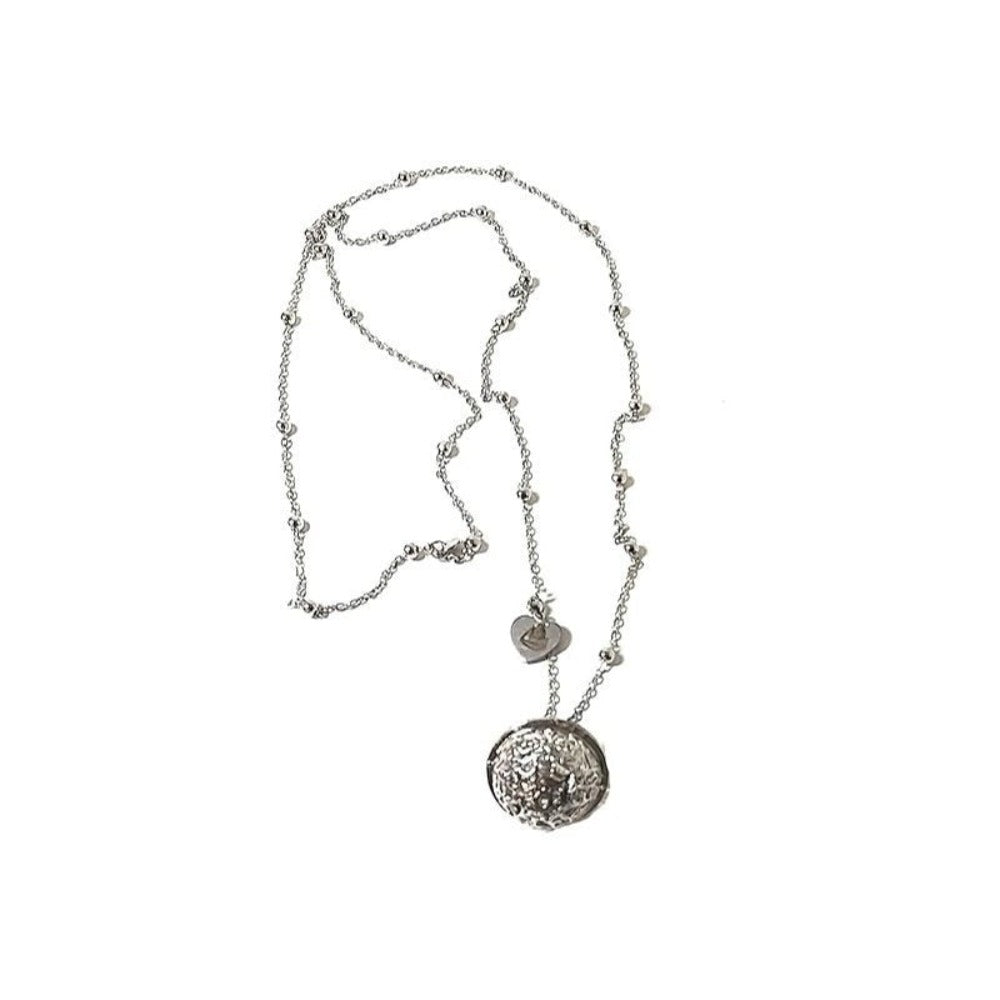 Collar de Acero para Mujer con Colgante de Ángel en Color Plata