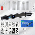 Lápiz de Grabado y Grabado Recargable USB, Kit de Lápiz de Grabado de 33 Bits, 10 Plantillas, Herramientas de Micrograbado, Grabado en Vidrio, Madera, Metal, Piedra, Plástico, Clavos, Joyería, Ideas de Regalo para el Día del Padre
