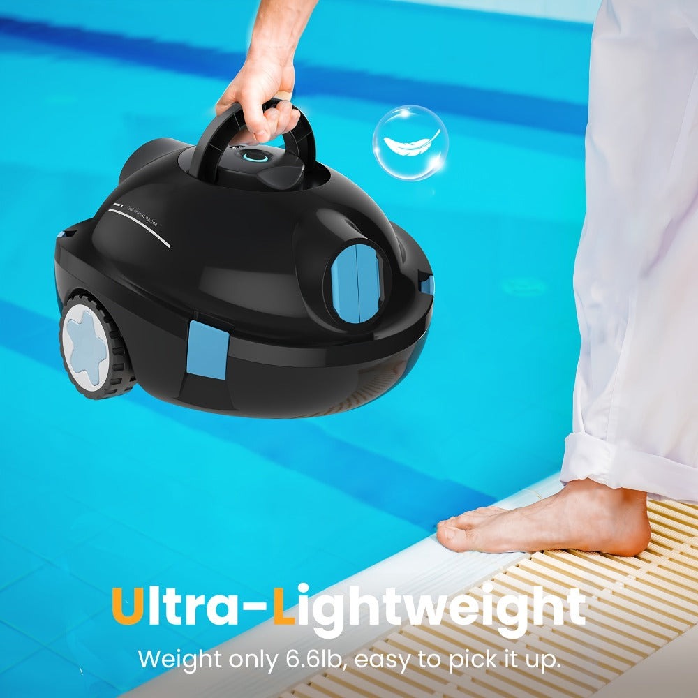 Limpiadora de piscina automática inalámbrica INSE Y10 - Segura para natación familiar (niños y adultos), succión de 27500 Pa, cesta de filtro de gran capacidad de 2.2 L, IPX8, apta para piscinas de más de 2.5 m de profundidad, autoestacionamiento, impresc