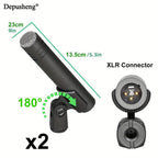 Kit de micrófonos dinámicos con cable Depusheng de 5/7 piezas para batería, voz y otros instrumentos con clip roscado para escenario, 4 de julio/Día de la Independencia