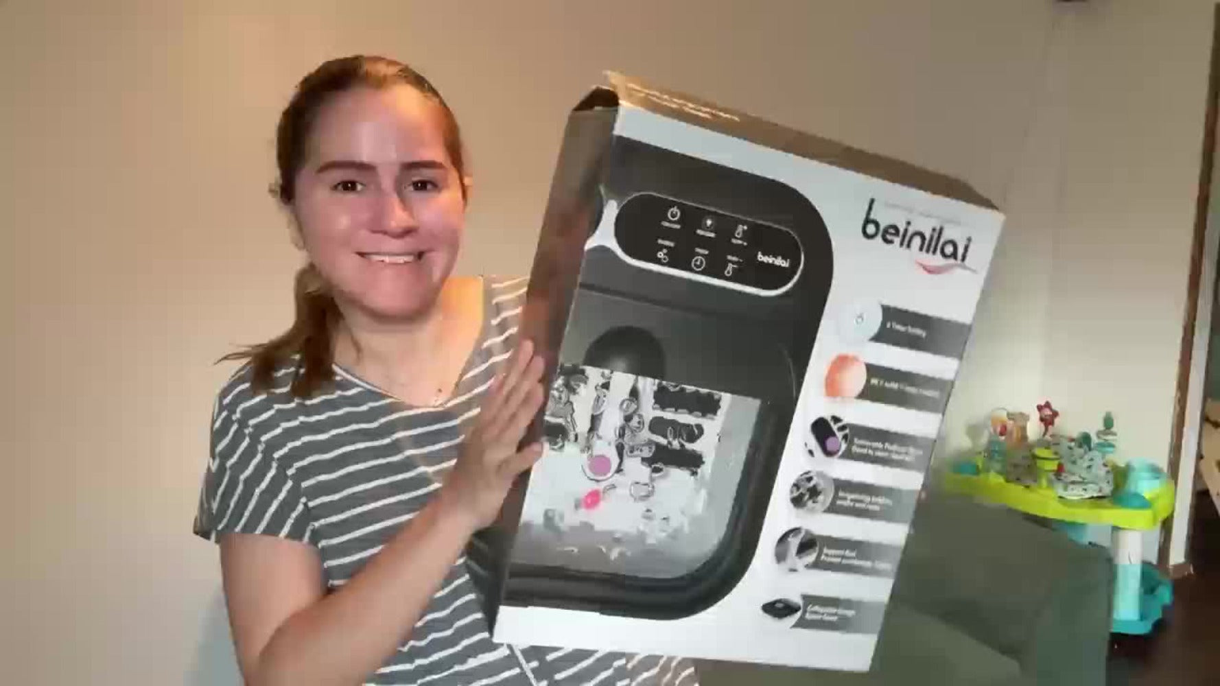 Baño de pies plegable automático con calefacción, con calentador y controlador de temperatura, con seis rodillos de masaje, kit de pedicura para pies, función de burbujas, la mejor opción de regalo para familiares y amigos en las fiestas