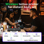 Impresora inalámbrica P90 de plantillas para tatuajes, máquina de tatuaje térmica con papel de plantillas, kit de impresora de tatuajes portátil compatible con teléfono, tableta y PC