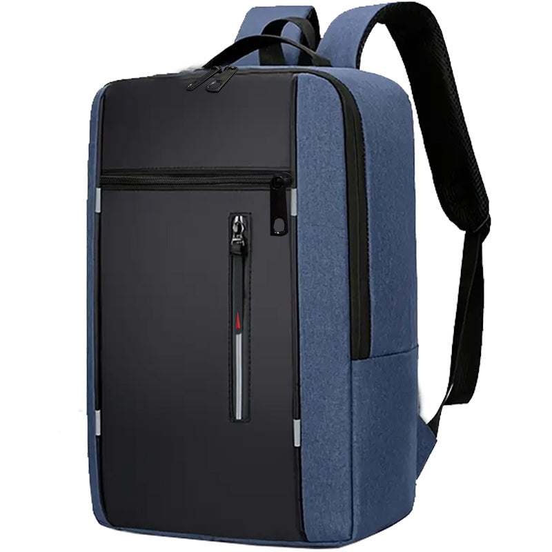 Mochila de Viaje - Nueva Mochila Multifuncional Casual de Negocios con Color Combinado para Laptop, Estilo Coreano de Moda, Ideal para Viajes, Turismo y Salidas, Mochila de Doble Hombro, Perfecta para Regalar a Amigos [Dirección de Cremallera Aleatoria]