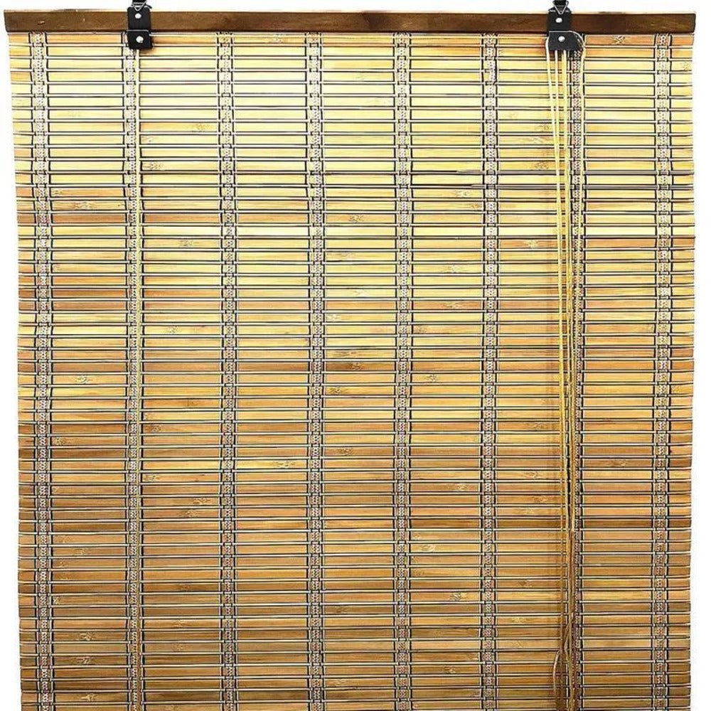 Cortina Persiana de Madera Incluye Accesorios, Estor de Bambú Enrollable para Ventana y Puerta (DIMENSIONES ANCHO X LARGO)