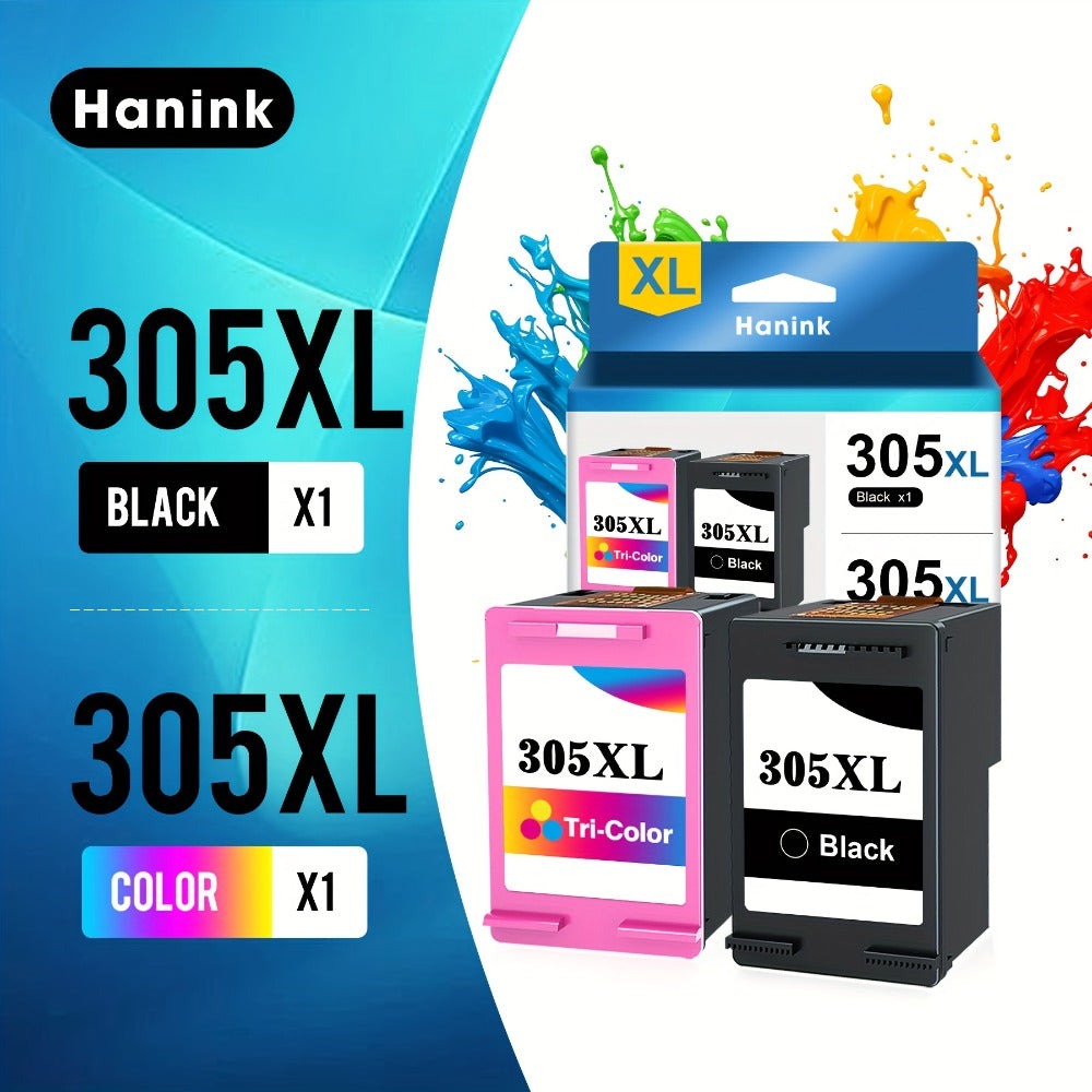 Paquete de 2 Cartuchos de Tinta de Alto Rendimiento 305XL para HP 305 305XL Compatible con HP Deskjet 2700 2710 2720 2722 Deskjet Plus 4100 4120 4130 Envy 6000 6010 6020 6032 Envy Pro 6400 6420 - Negro y Tricolor