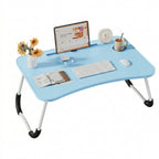 Mesa plegable multifunción para cama y sofá con portavasos, 60×40×28 cm, mesa auxiliar con atril para leer en la cama, bandeja multifunción para ordenador, libros, trabajo y estudio en casa (con cajón / sin cajón)