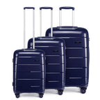 Juego de 3 maletas de carcasa rígida color azul marino, maleta de viaje con 4 ruedas, candado TSA y cremalleras YKK, maleta con ruedas de polipropileno, azul oscuro, maleta ligera de polipropileno de 4 ruedas con carcasa rígida y candado TSA, regalo de re