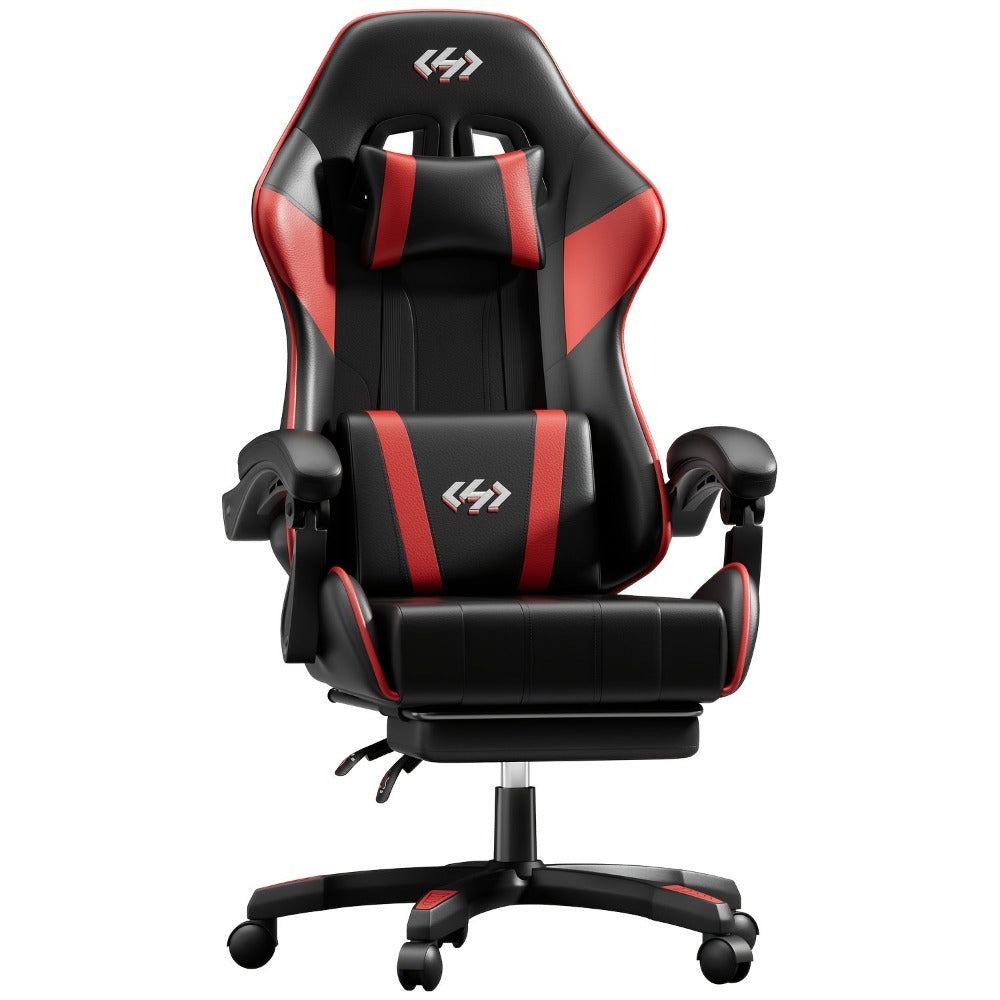 Silla de Juegos Furnishia con Reposapiés, Silla de Computadora Ajustable en Altura con Soporte Lumbar y Reposacabezas para Adultos, Silla de Oficina Giratoria 360 Grados para Oficina, Dormitorio, Estación de Trabajo Robusta