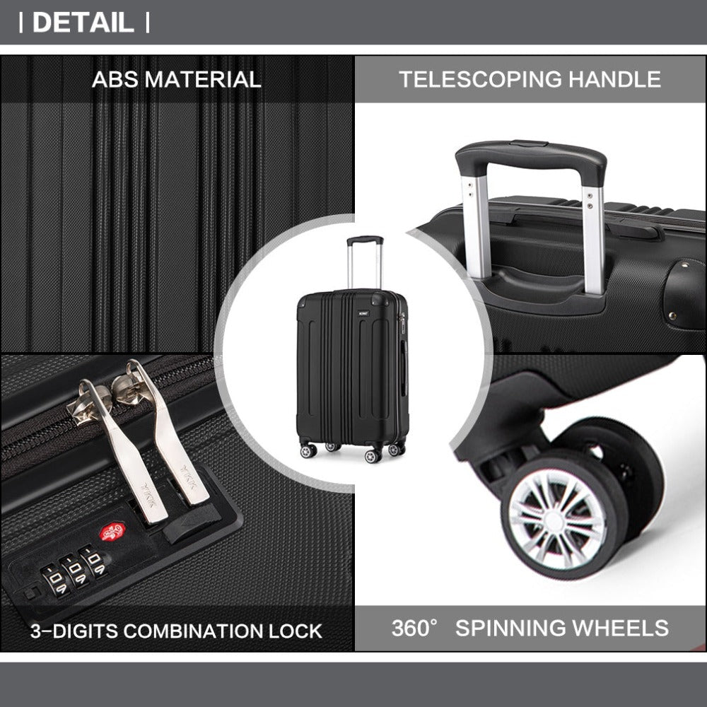 Maleta de embarque de carcasa rígida ABS 55x35x20cm, carrito de viaje, equipaje de mano de cabina, 33L, regalo de Black Friday, Día de Acción de Gracias, Navidad