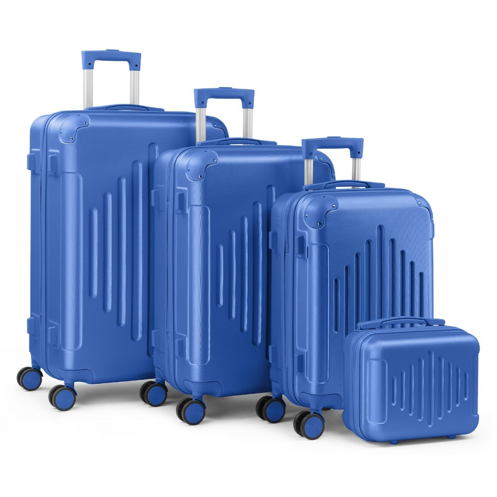 Maleta de Viaje Ligera con Protectores de Esquina, 4 piezas, Tamaño 12/ 20/ 24/ 28 Pulgadas, Carcasa Rígida Duradera, Ruedas Giratorias 360, Gran Capacidad Multifuncional