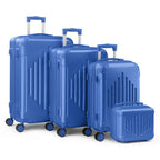 Maleta de Viaje Ligera con Protectores de Esquina, 4 piezas, Tamaño 12/ 20/ 24/ 28 Pulgadas, Carcasa Rígida Duradera, Ruedas Giratorias 360, Gran Capacidad Multifuncional