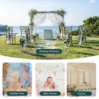 Arco de boda de metal de 3x3 m, soporte de fondo cuadrado ajustable en altura, soporte de arco de globo de metal rectangular para decoración de fondo de cabina de fotos de fiesta de cumpleaños de boda, arcos de boda amarillos para ceremonia, marco de cena