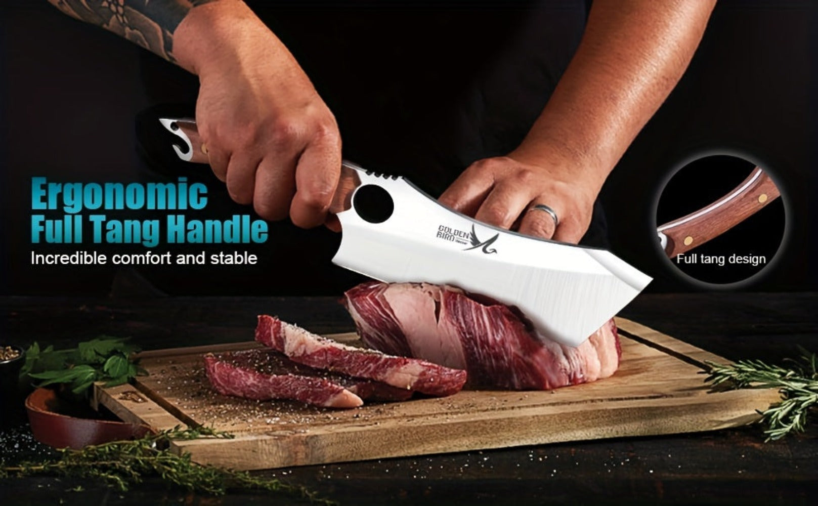 Cuchillo de cocina forjado a mano