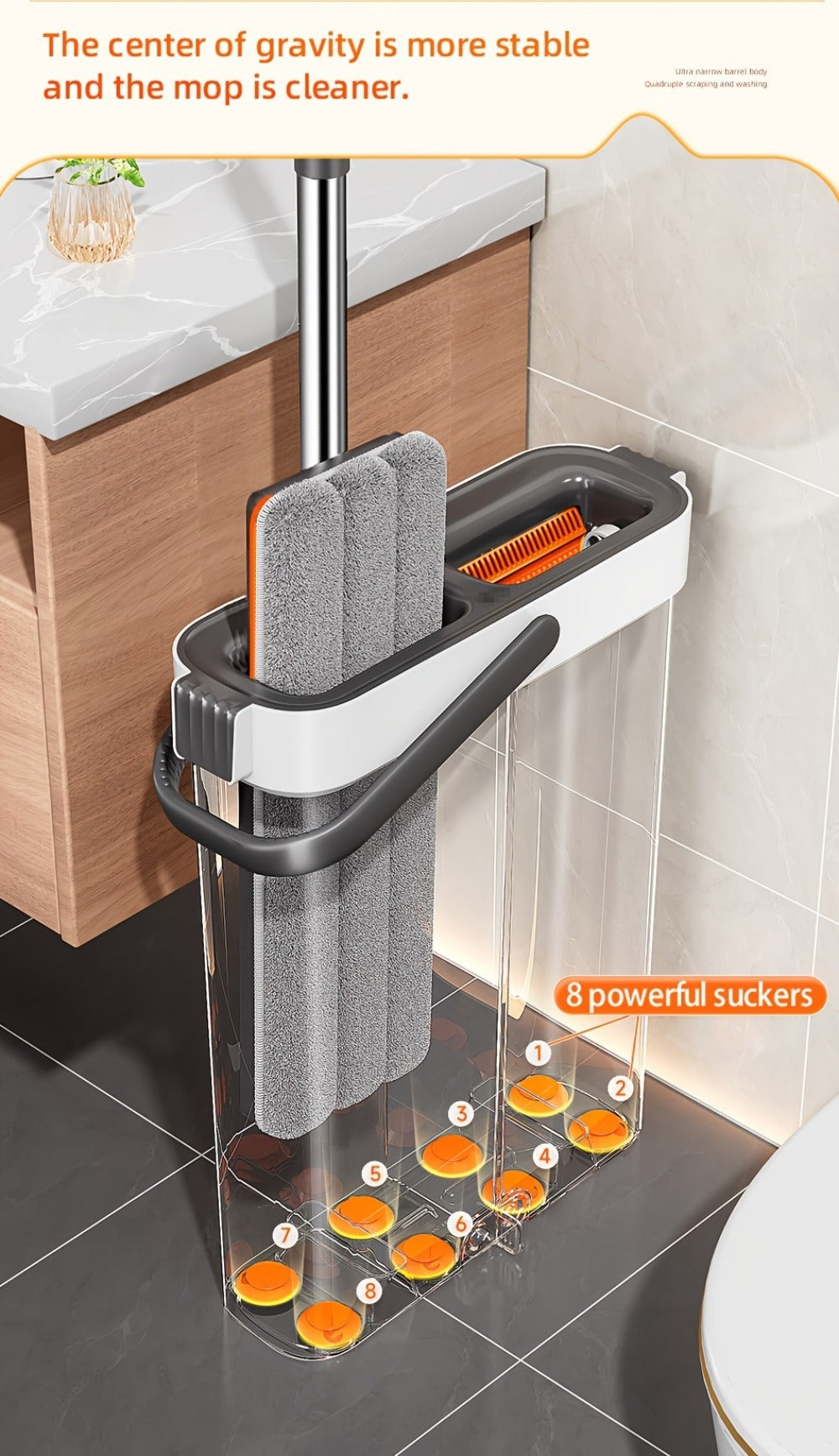 1 Juego, Set de Fregona y Cubo con 6 Paños, Herramienta de Limpieza para el Hogar, Adecuado para Sala de Estar, Dormitorio, Cocina, Baño, Inodoro, Set de Limpieza de Fregona y Cubo Comercial, ¡Aprovecha para la Limpieza de Navidad! ¡Regalos de Navidad, Re