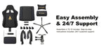Silla de Oficina con Reposapiés, Silla Ergonómica, Silla Giratoria Ajustable con Soporte Lumbar, Silla de Oficina en Piel PU