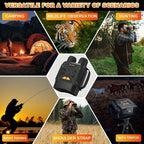 Binoculares de Visión Nocturna - Cámara con Zoom Digital 10X, Alcance de 800m, USB/Recargable, Pantalla Grande de 2.8", Binoculares HD Profesionales de Viaje de Aventura, Binoculares Portátiles Ligeros de Mano para Adultos - Ideales para Caza, Camping y V