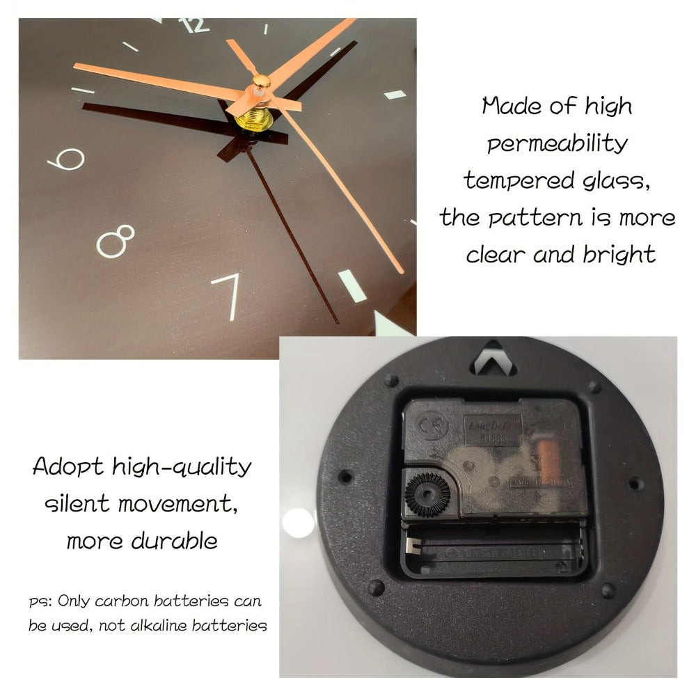 Reloj de pared floral - Pieza de arte única hecha a mano | Reloj de cristal cuadrado de 12 pulgadas | Movimiento silencioso sin tictac | Funciona con pilas | Decoración moderna para el hogar | Ideal para salas de estar, dormitorios y oficinas | Reloj anal