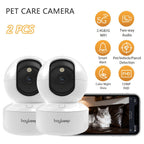 2 unidades BoyKeep Cámara Inteligente WiFi 5g/2.4ghz, Monitor de Seguridad Interior de Alta Definición, Cámara de Seguridad Especial para Mascotas, Vigilancia Panorámica 360°, Visión Nocturna, Llamadas Bidireccionales, Almacenamiento en la Nube