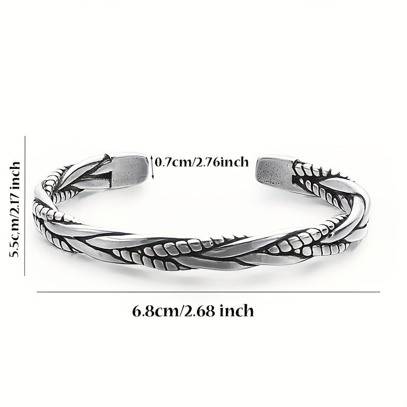 Pulsera abierta unisex de plata 925 con diseño clásico y elegante de serpiente, ideal para uso diario, regalo perfecto para San Valentín, Año Nuevo, cumpleaños o Día del Padre, incluye caja de regalo