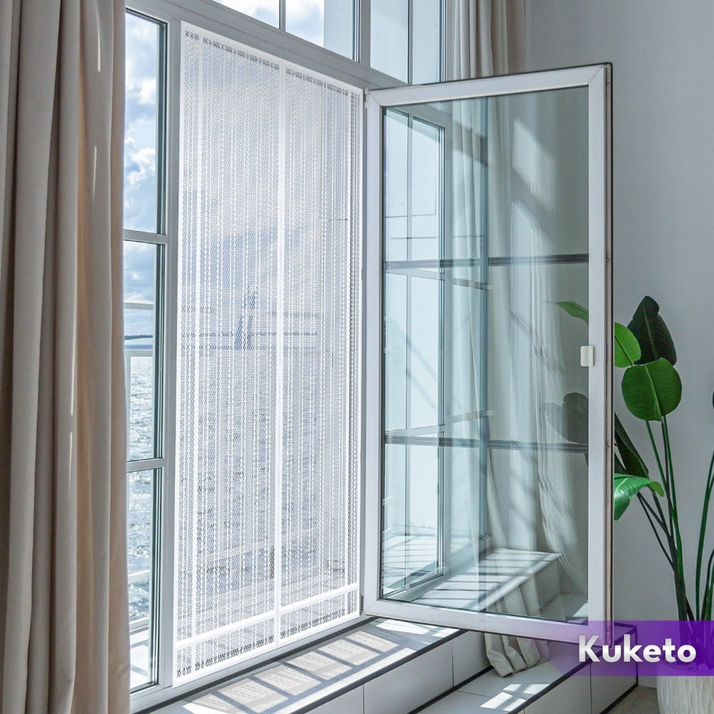 Mosquitera - Magnética Multidimensional para Puertas y Ventanas de Balcón - Mosquitera con Cierre Automático - Variantes de Ancho 80-160 Cm - Longitud 210/220 Cm - Diferentes Colores - para Hogar, Apartamento y Balcón - Protección contra Moscas y Mosquito