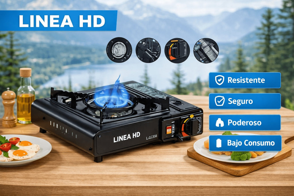 Hornillo dual hd Potencia portátil al instante y 4 recambios