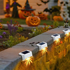 Luz solar exterior | HOTU Kit de 16 Luces Solares para Vallas Exteriores, Iluminación LED IPX4 para Jardín, Lámpara Solar para Escaleras