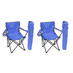 Pack de 2 Sillas de Camping Plegable, Silla Portátil Resistente para Exterior, Jardin, Playa, Terraza, Con Reposabrazos, Fácil Transporte 80x45x80cm