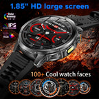 Reloj Inteligente LIGE para Hombres con Llamadas, Batería de 1000mAh/Linterna/Dos Cables de Carga, Pantalla HD Grande de 1.85 Pulgadas, Reloj de Fitness con 100+ Modos Deportivos, Monitor de Sueño IPX8 para Android e IOS