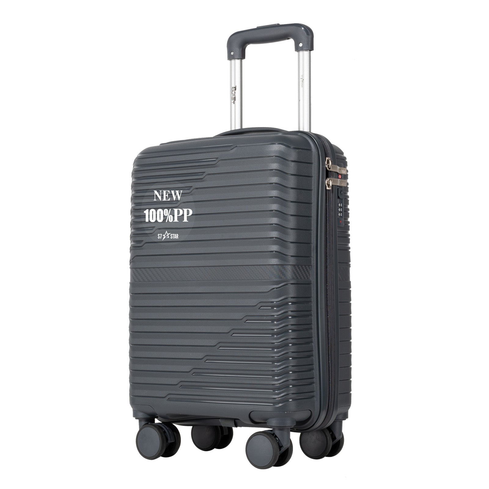 Maleta de Cabina PP de 18 Pulgadas con TSA, Ruedas Giratorias 360° y Mango Elástico - Resistente a la Presión para Viajes, 6 Colores (///) - Apto para Avión