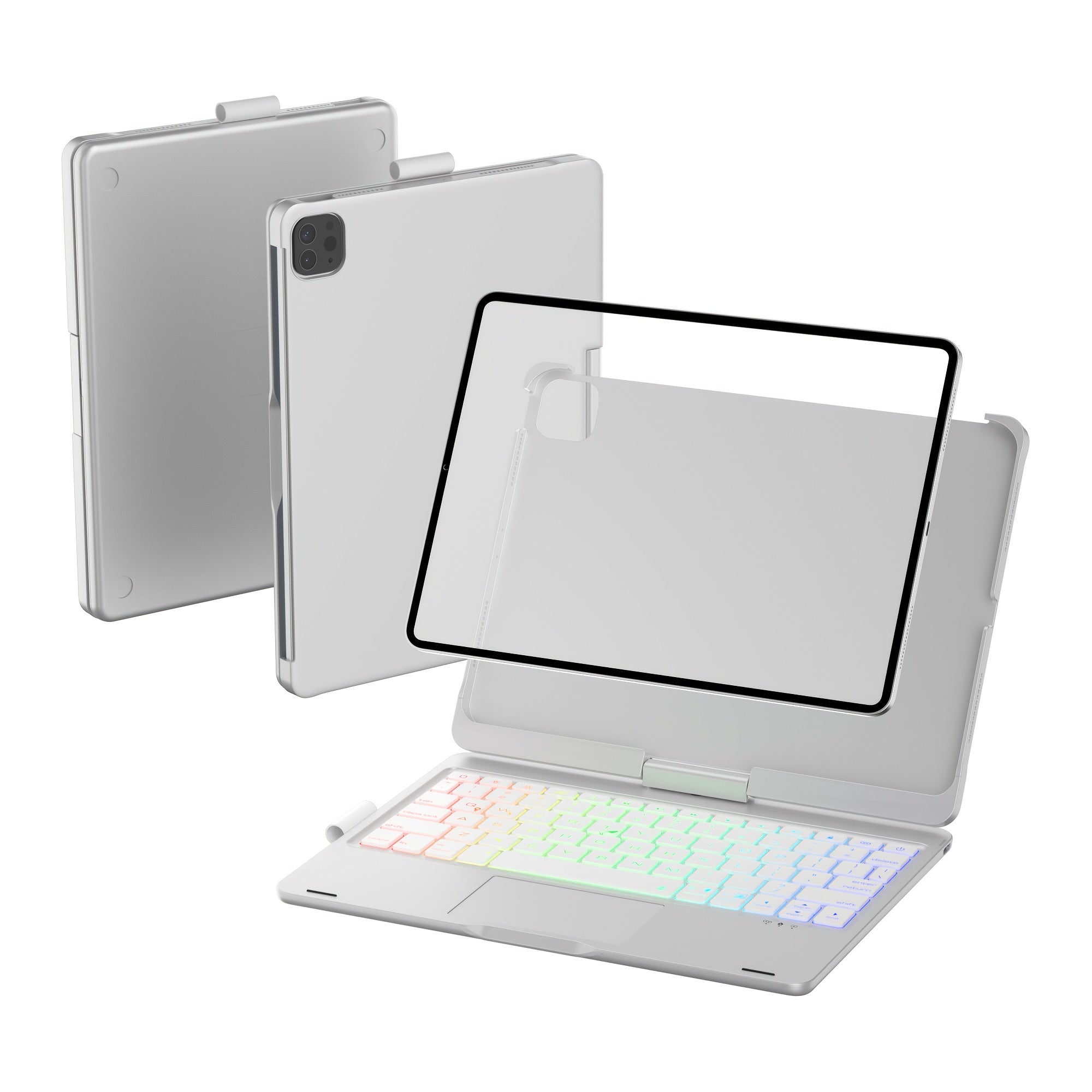 Funda con teclado giratorio para iPad para escritura, estudio y trabajo móvil