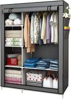 Armario Cecaro Group de tela 105X45X170 Cm - Estructura de acero reforzado, antipolvo e impermeable, armario portátil con estantes y barra para colgar, fácil de montar