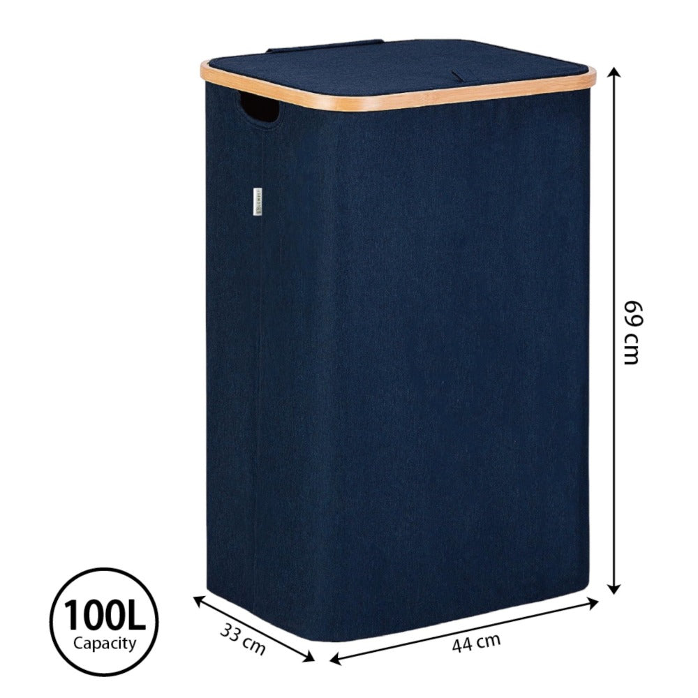 Cesto de Ropa Sucia con Tapa y Asas: 72L o 100 L,2 Clasificaciones, Plegable, Bolsa Interior a Maquina - Solucion Elegante y Pratica para la Lavandera en tu Dormitorio,Cubo Ropa Sucia