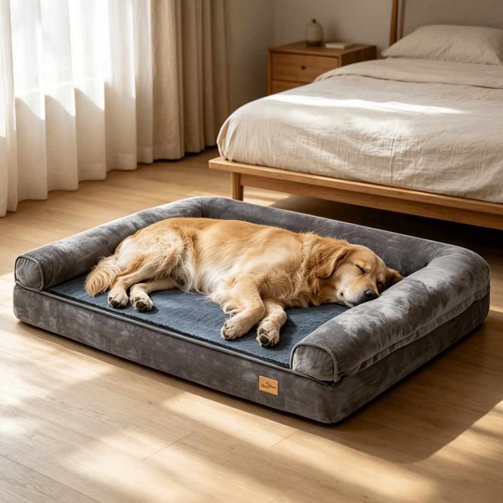 Cama duradera para perro grande: Cama tipo sofá acogedora jumbo extragrande para perro, espuma de esponja ortopédica, funda extraíble y lavable, para uso en invierno y verano