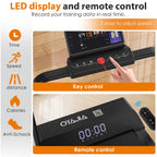 Caminadora plegable para el hogar 4 en 1, 12 programas preestablecidos, motor silencioso de 0.75 caballos de fuerza, pantalla LCD con 3/6 teclas rápidas, admite control triple mediante aplicación, control remoto y panel de control, altavoces de música, so