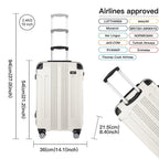 Juego de 3 maletas beige con diseño de panda, equipaje rígido de ABS para camping con ruedas giratorias y cerradura de combinación, regalo para la vuelta al cole, Black Friday, Día de Acción de Gracias y Navidad
